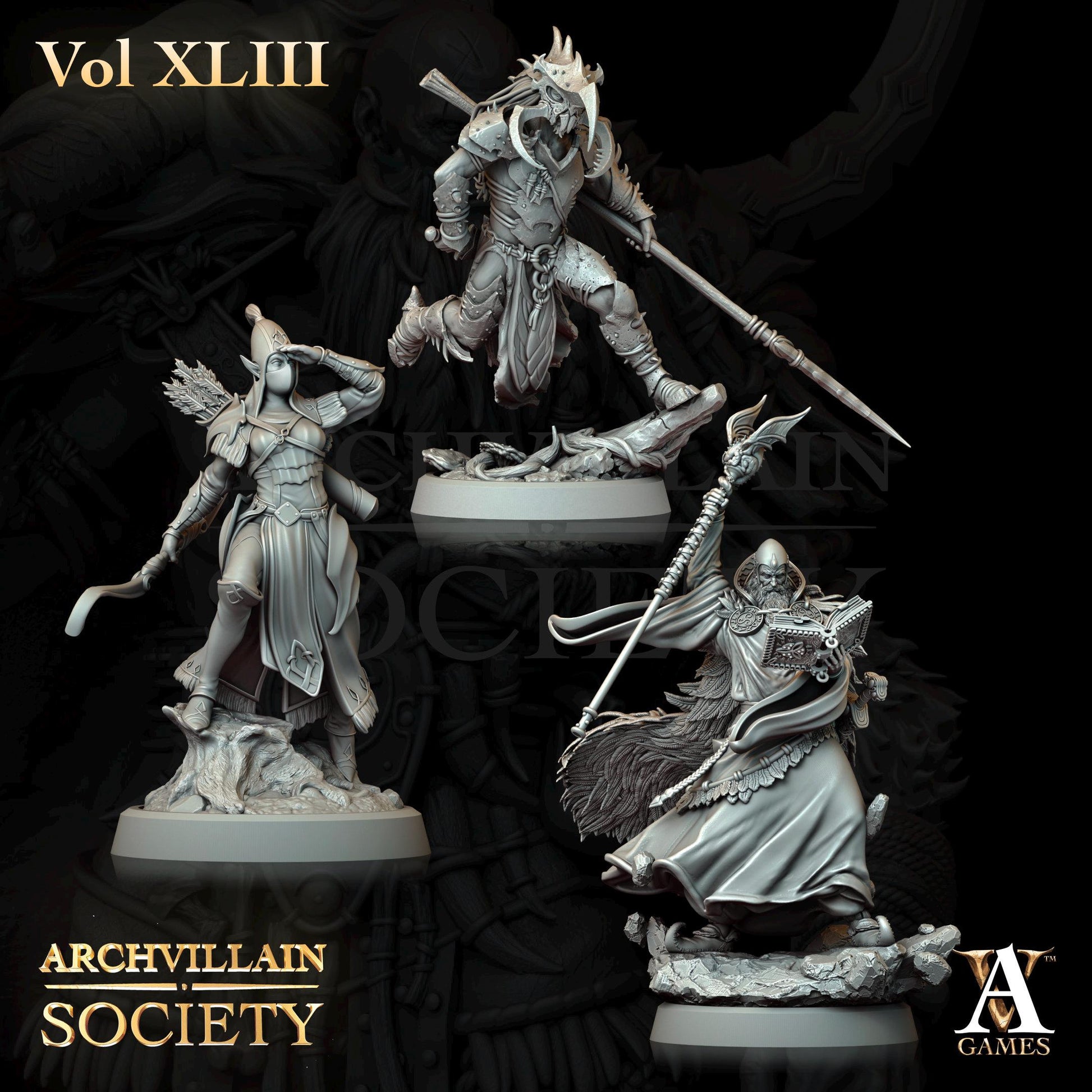 Archvillain Games : Archvillain Society Vol. XLIII | 3D printed miniatures |Tabletop Games 32 mm | Dungeons and Dragons | Wargame | RPG