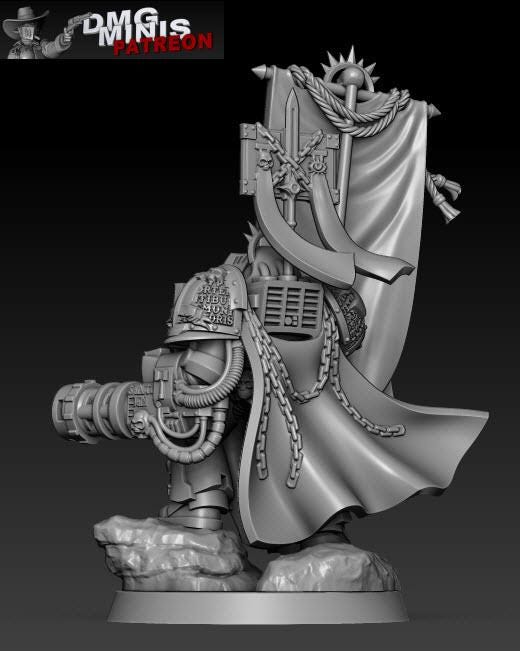 Silver Wardens - Ancient Banner Bearer | DMGMinis | Wargaming | Tabletop games | 32mm scale | Grimdark compatible