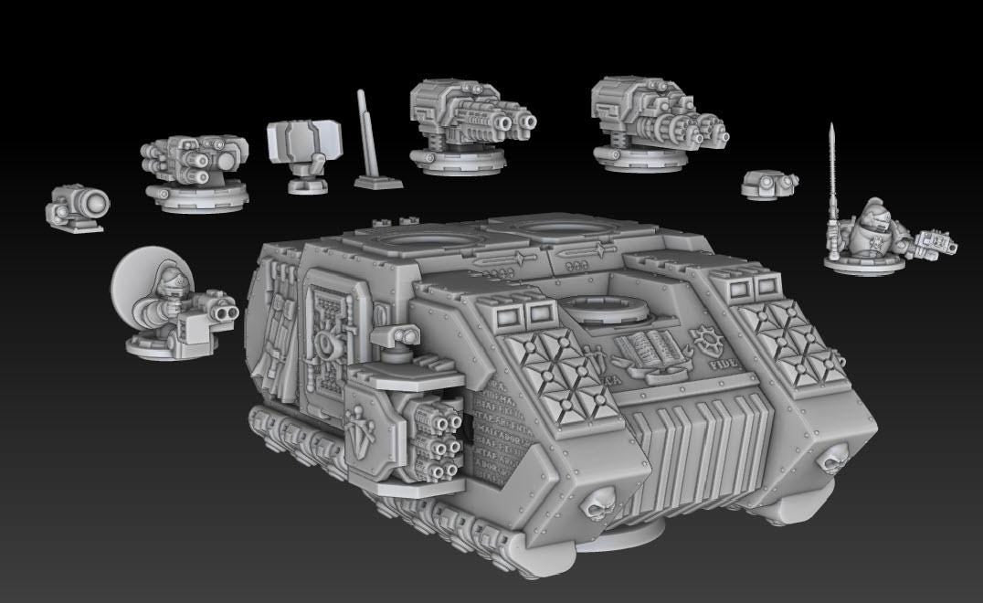 Silver Wardens - Grav Raider Tank-Troop Carrier | DMGMinis | Wargaming | Tabletop games | 32mm scale | Grimdark compatible