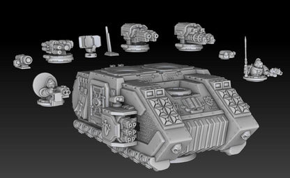 Silver Wardens - Grav Raider Tank-Troop Carrier | DMGMinis | Wargaming | Tabletop games | 32mm scale | Grimdark compatible