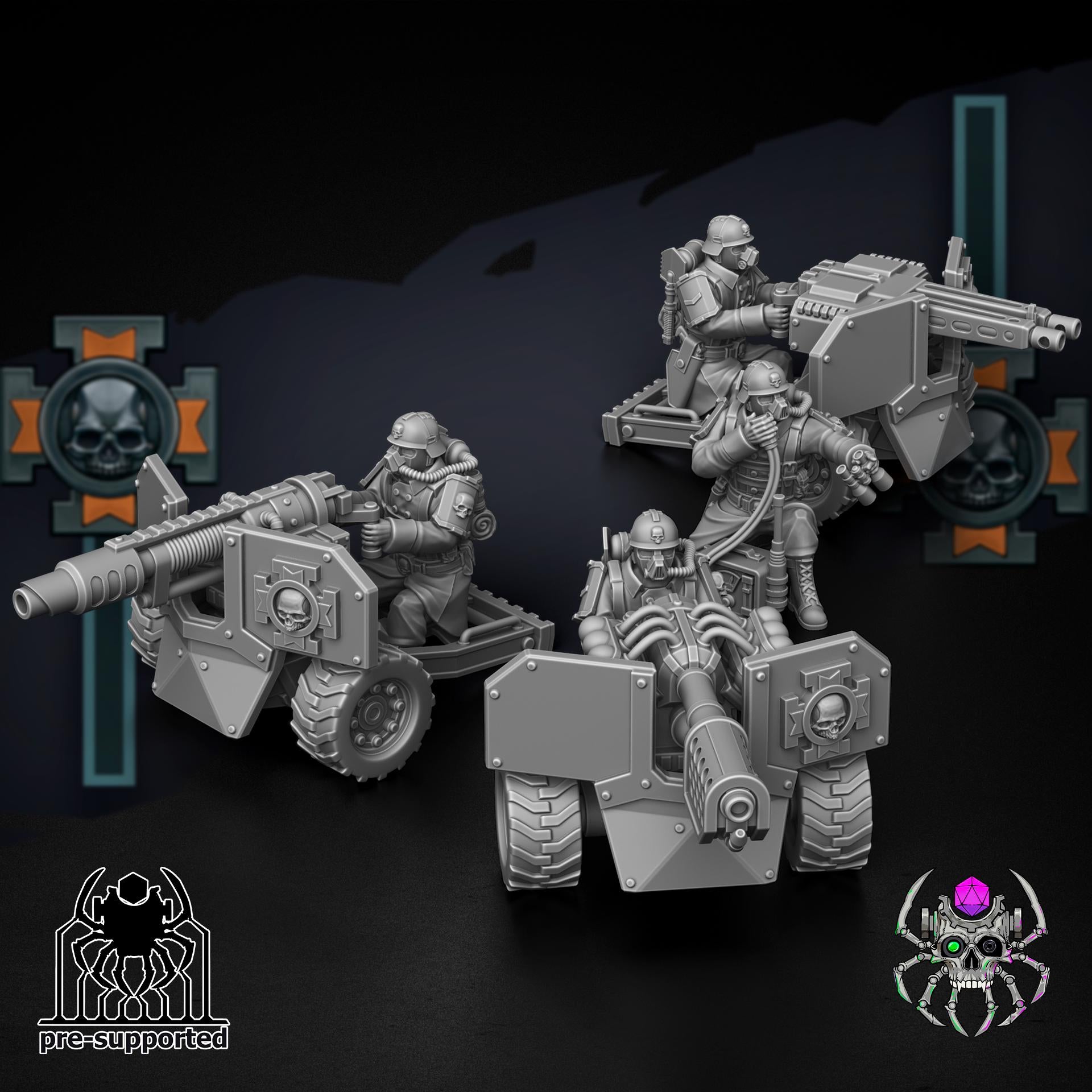 Korps Of Ashes - Fire Support Team | EightLegs Miniatures | Wargaming | Tabletop | Minifigure | Grimdark compatible