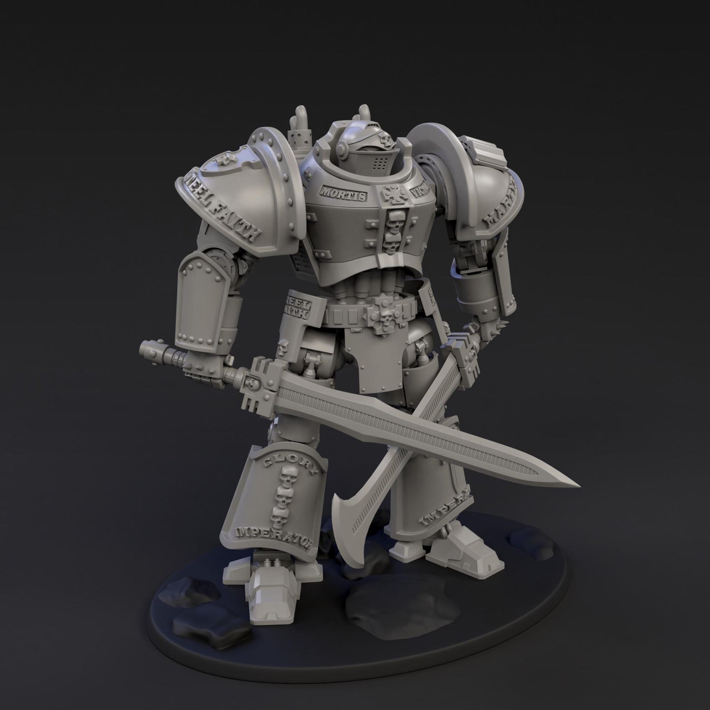 DeamonSlayer-Knight MKII | Arma Mechanatus | Minifigure | Wargaming | Tabletop | 28mm scale | 32mm scale | Grimdark compatible