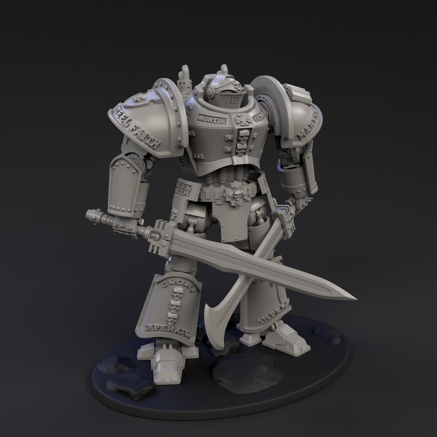 DeamonSlayer-Knight MKII | Arma Mechanatus | Minifigure | Wargaming | Tabletop | 28mm scale | 32mm scale | Grimdark compatible