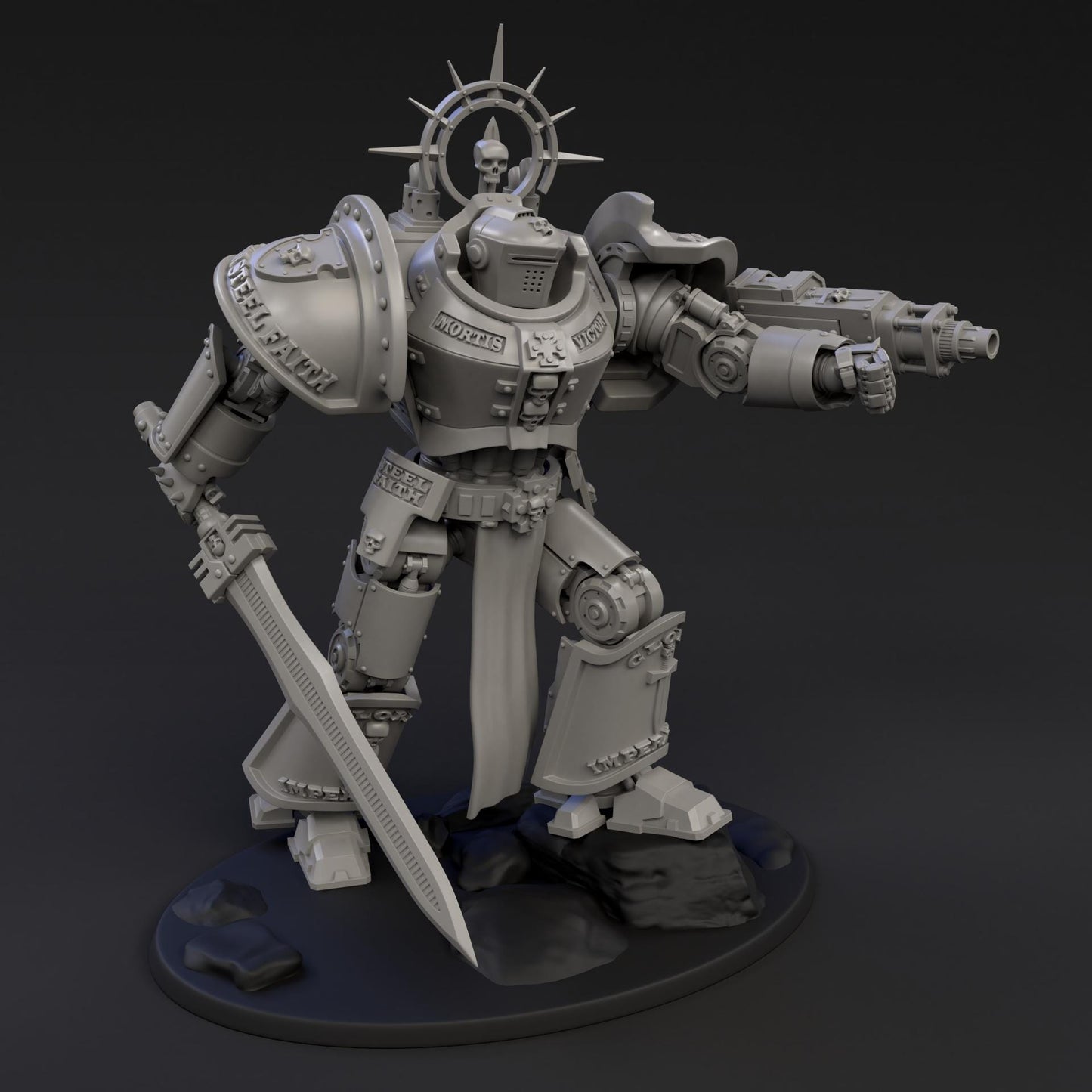 DeamonSlayer-Knight MKII | Arma Mechanatus | Minifigure | Wargaming | Tabletop | 28mm scale | 32mm scale | Grimdark compatible