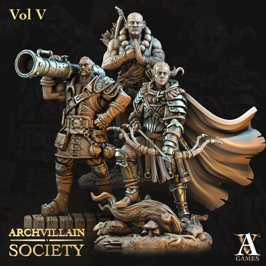 Archvillain Games : Archvillain Society Vol. V | 3D printed miniatures |Tabletop Games 32 mm | Dungeons and Dragons | Wargame | RPG