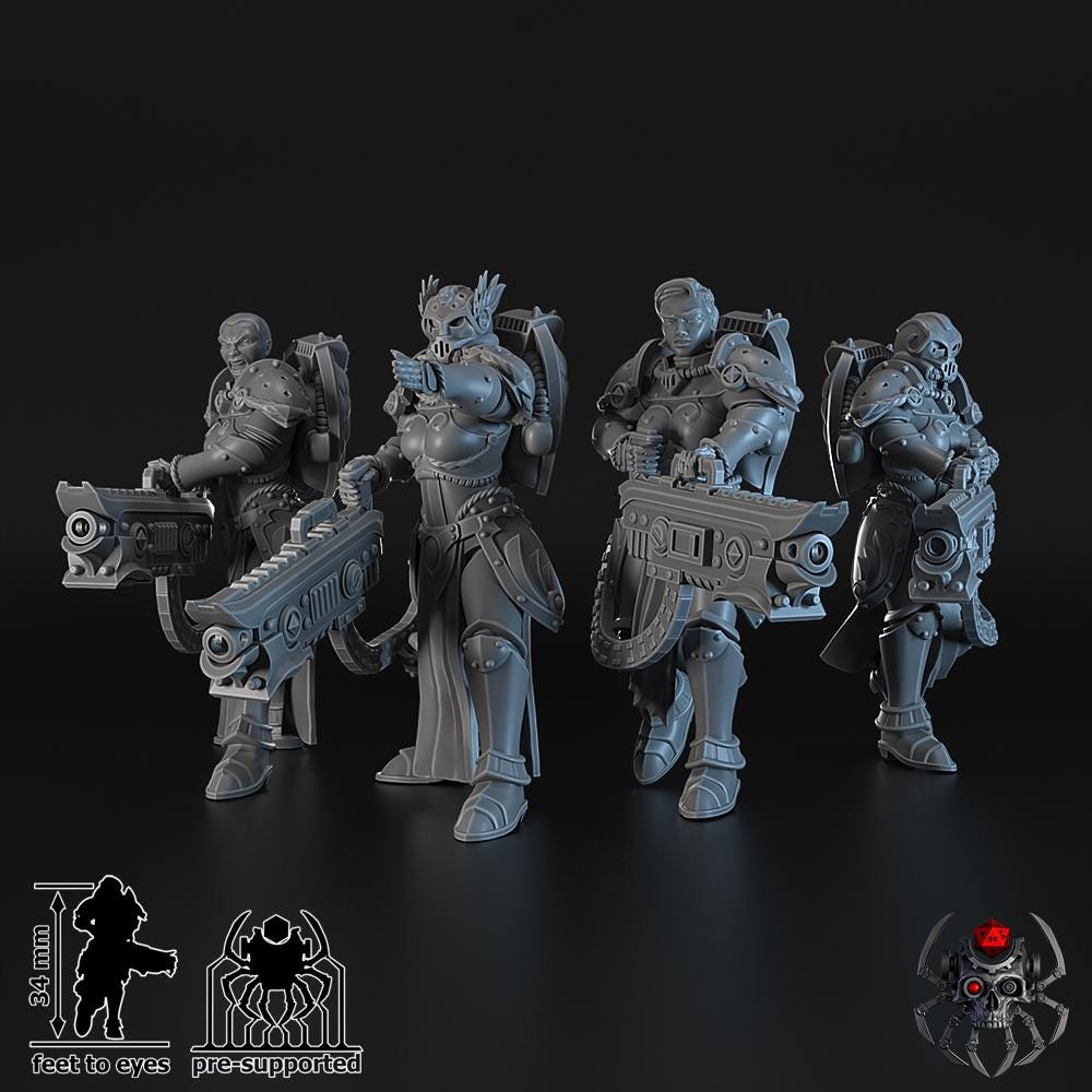 Widows of Retribution Heavy Weapon Squad | EightLegs Miniatures | OPR compatible