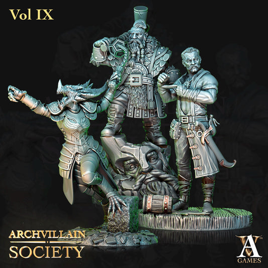 Archvillain Games : Archvillain Society Vol. IX | 3D printed miniatures |Tabletop Games 32 mm | Dungeons and Dragons | Wargame | RPG