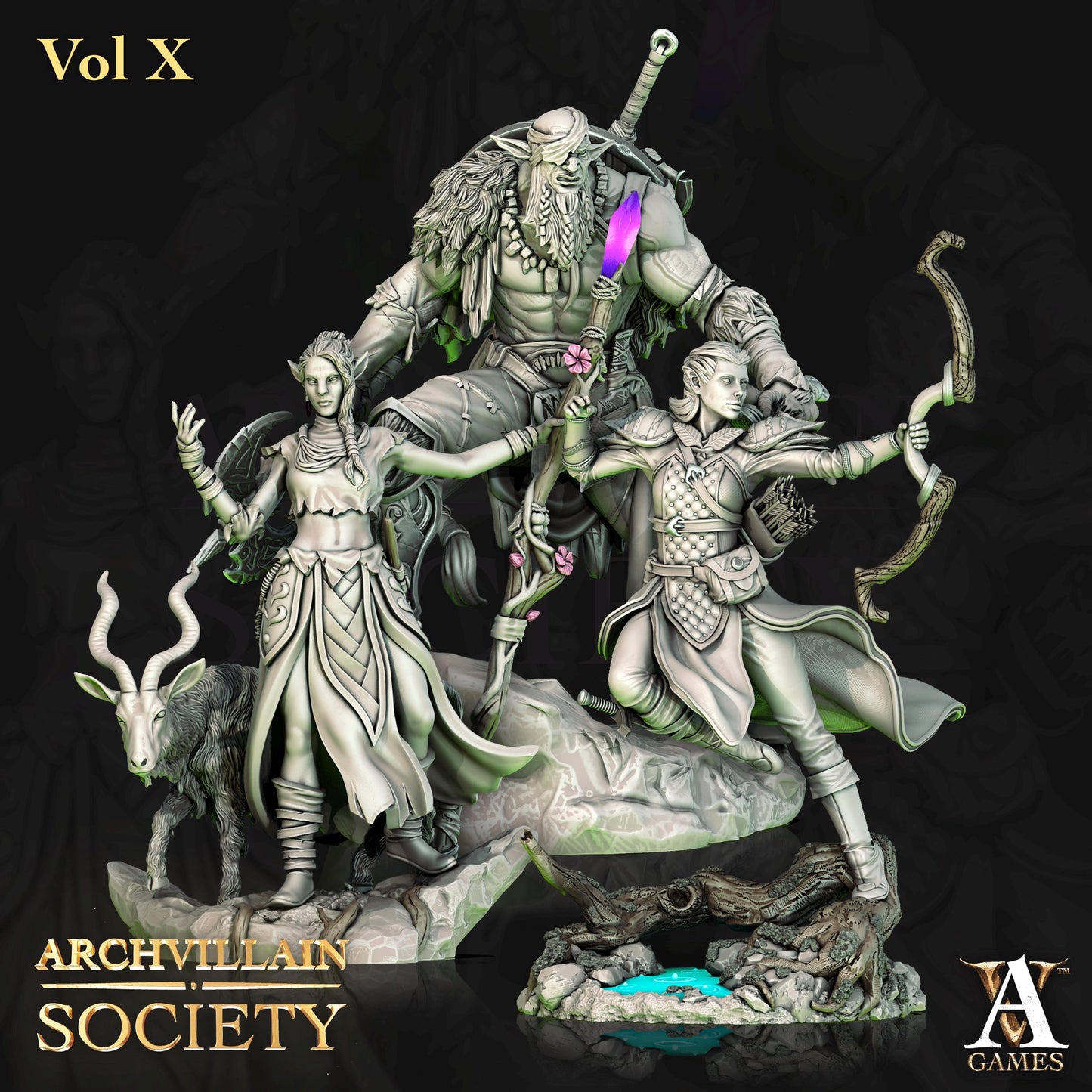 Archvillain Games : Archvillain Society Vol. X | 3D printed miniatures |Tabletop Games 32 mm | Dungeons and Dragons | Wargame | RPG