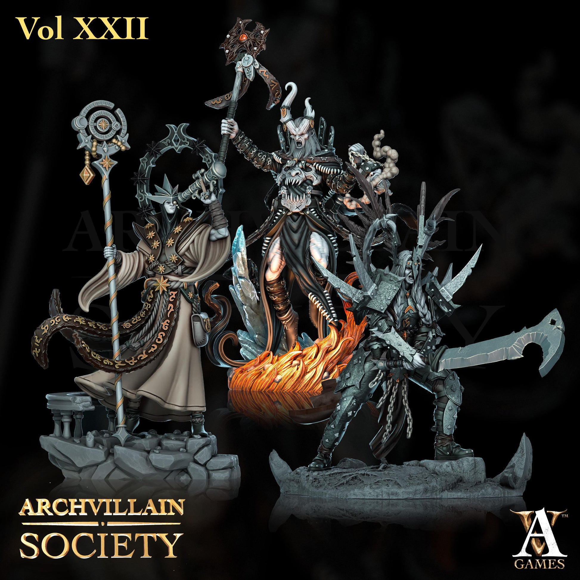 Archvillain Games : Archvillain Society Vol. XXII | 3D printed miniatures |Tabletop Games 32 mm | Dungeons and Dragons | Wargame | RPG