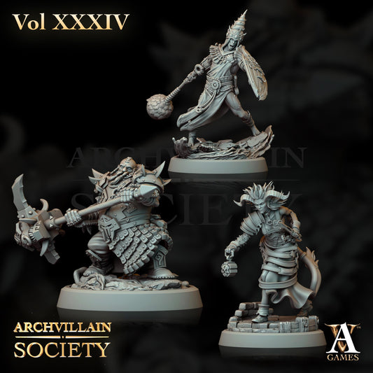 Archvillain Games : Archvillain Society Vol. XXXIV | 3D printed miniatures |Tabletop Games 32 mm | Dungeons and Dragons | Wargame | RPG