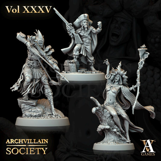 Archvillain Games : Archvillain Society Vol. XXXV | 3D printed miniatures |Tabletop Games 32 mm | Dungeons and Dragons | Wargame | RPG