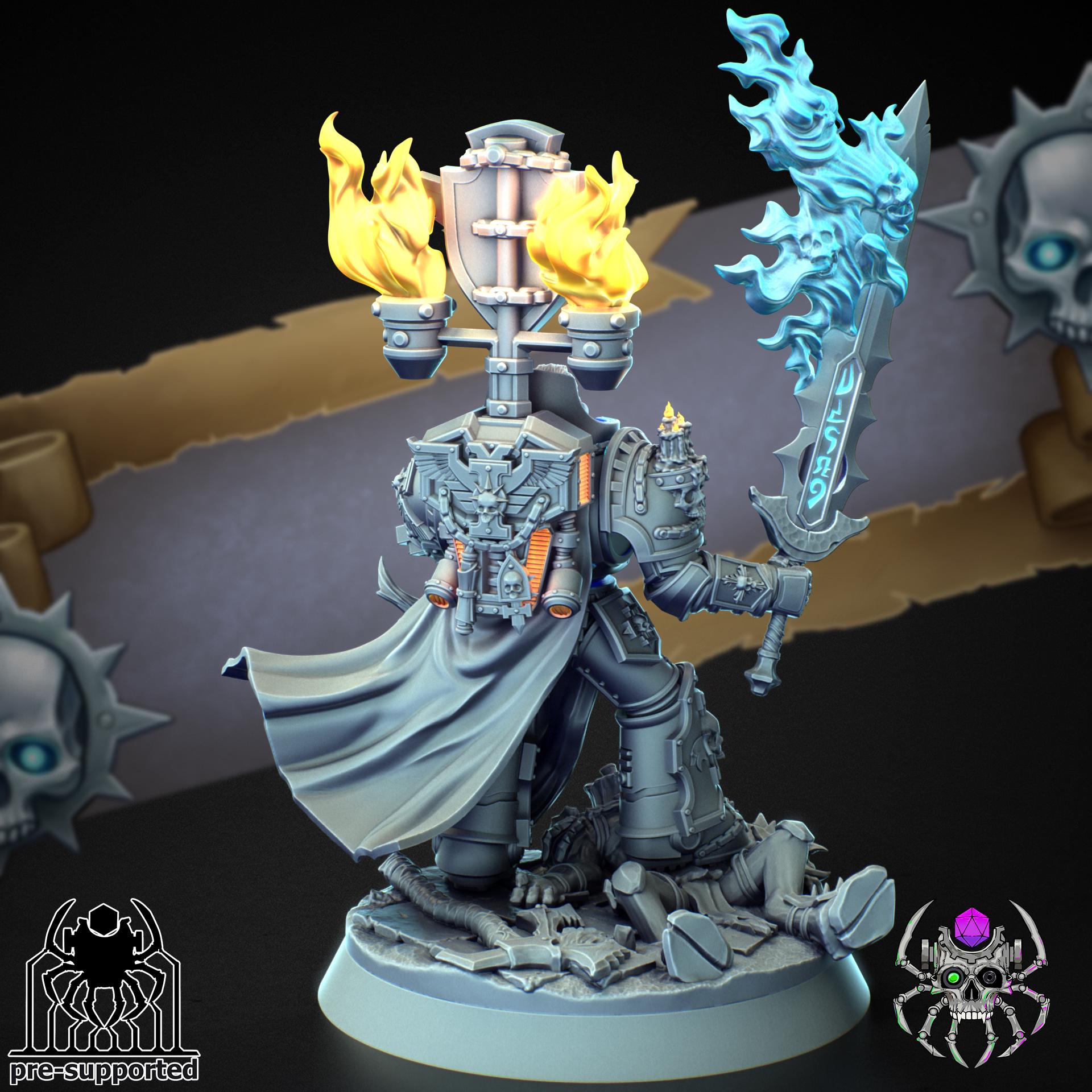 The High Warden of Demon Hunters | EightLegs Miniatures | Wargaming | Tabletop game | 3D printed miniature | OPR compatible