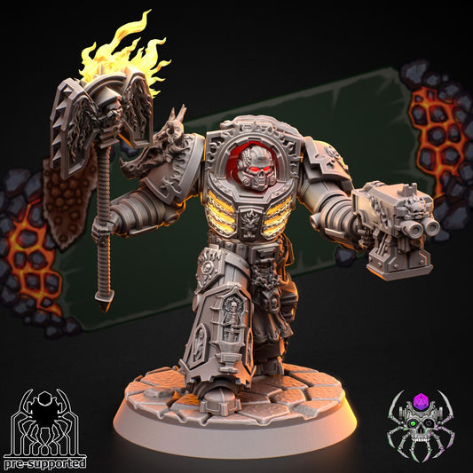 Flame Lizards Heavy Armor Prelate | EightLegsMiniatures | 3D printed miniatures | Wargaming | Tabletop | Minifigure | Grimdark compatible