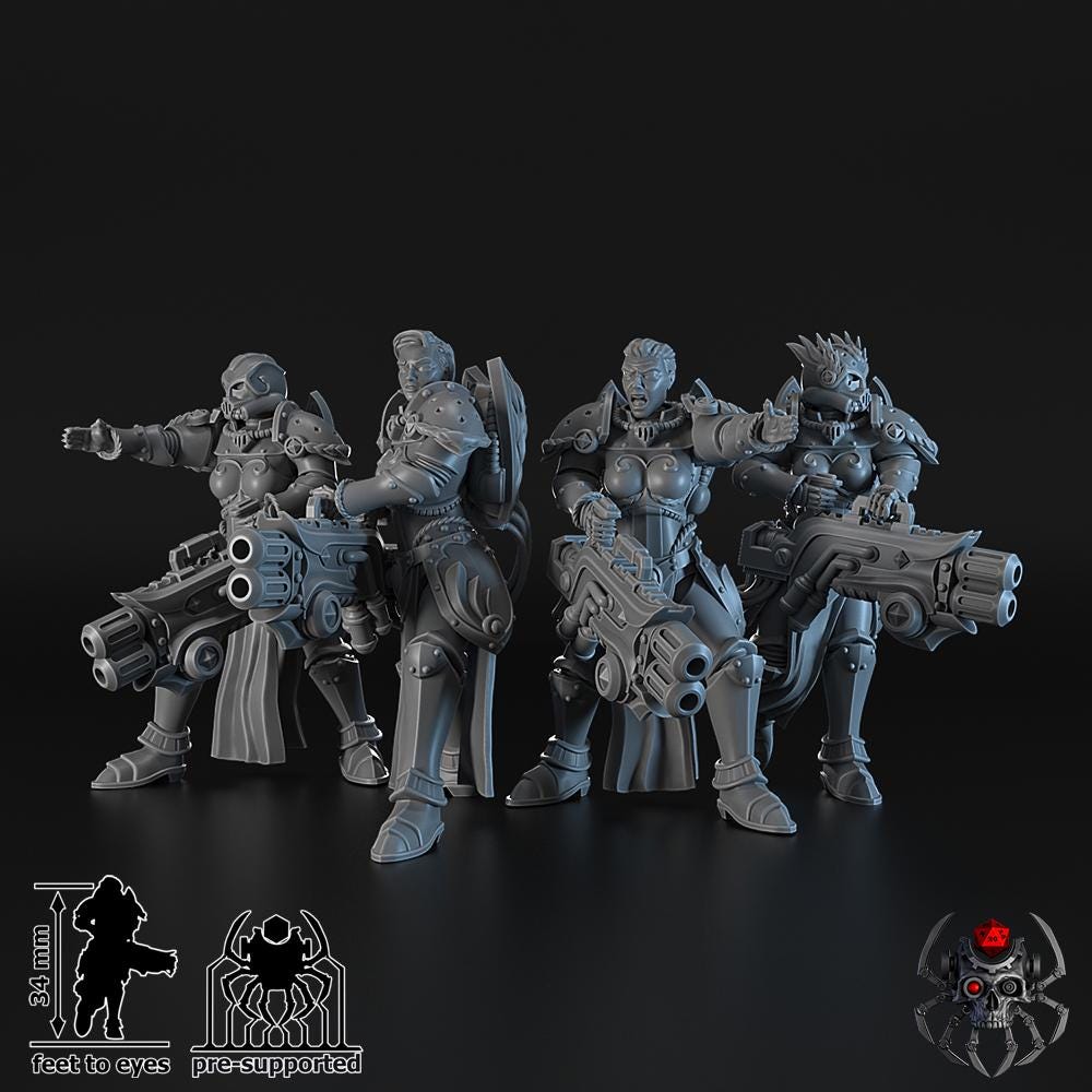 Widows of Retribution Heavy Weapon Squad | EightLegs Miniatures | OPR compatible