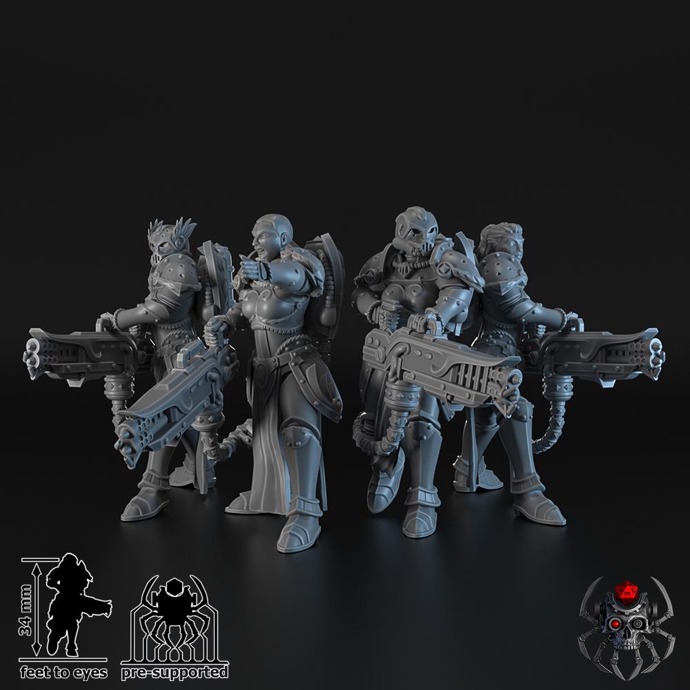 Widows of Retribution Heavy Weapon Squad | EightLegs Miniatures | OPR compatible