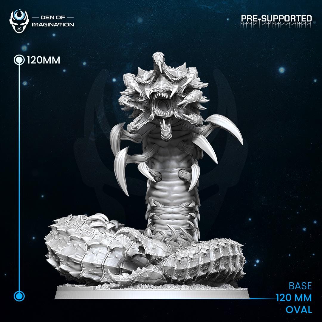 Hive Kelth Devouring Serpent | WildMesh | 3D printed Miniature | OPR compatible