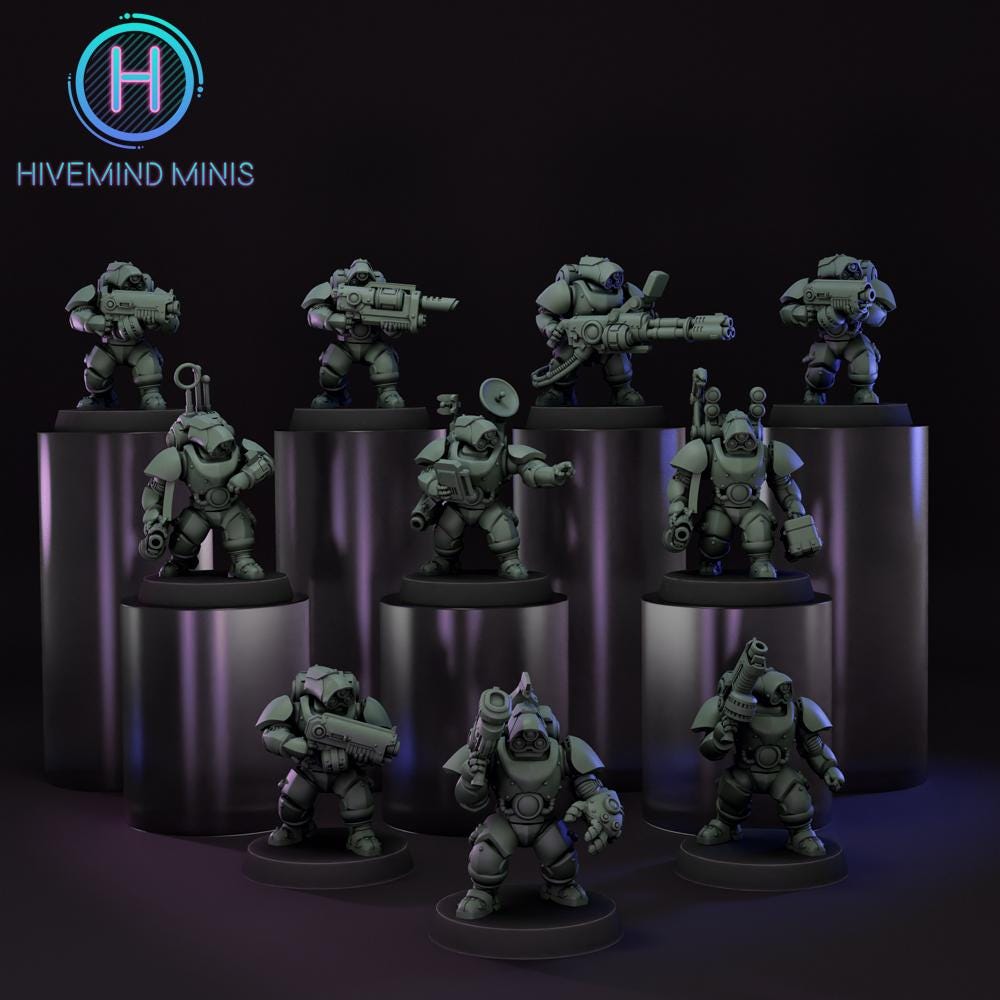 Droidkyn Dragoons| Hivemind minis | Tabletop game | Wargame | 3D Printed miniatures