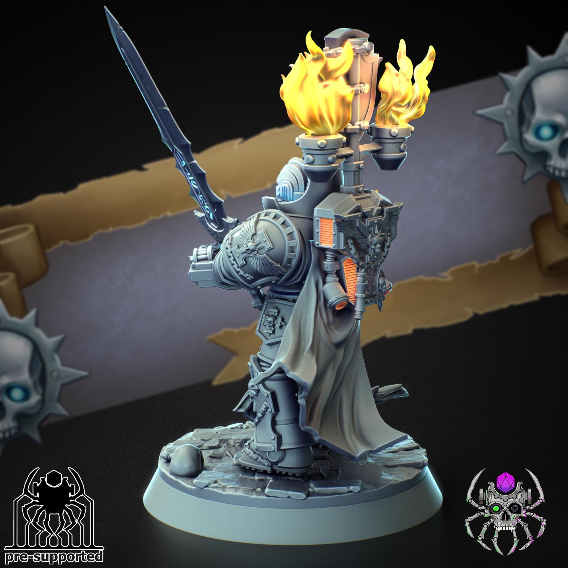 The High Warden of Demon Hunters | EightLegs Miniatures | Wargaming | Tabletop game | 3D printed miniature | OPR compatible