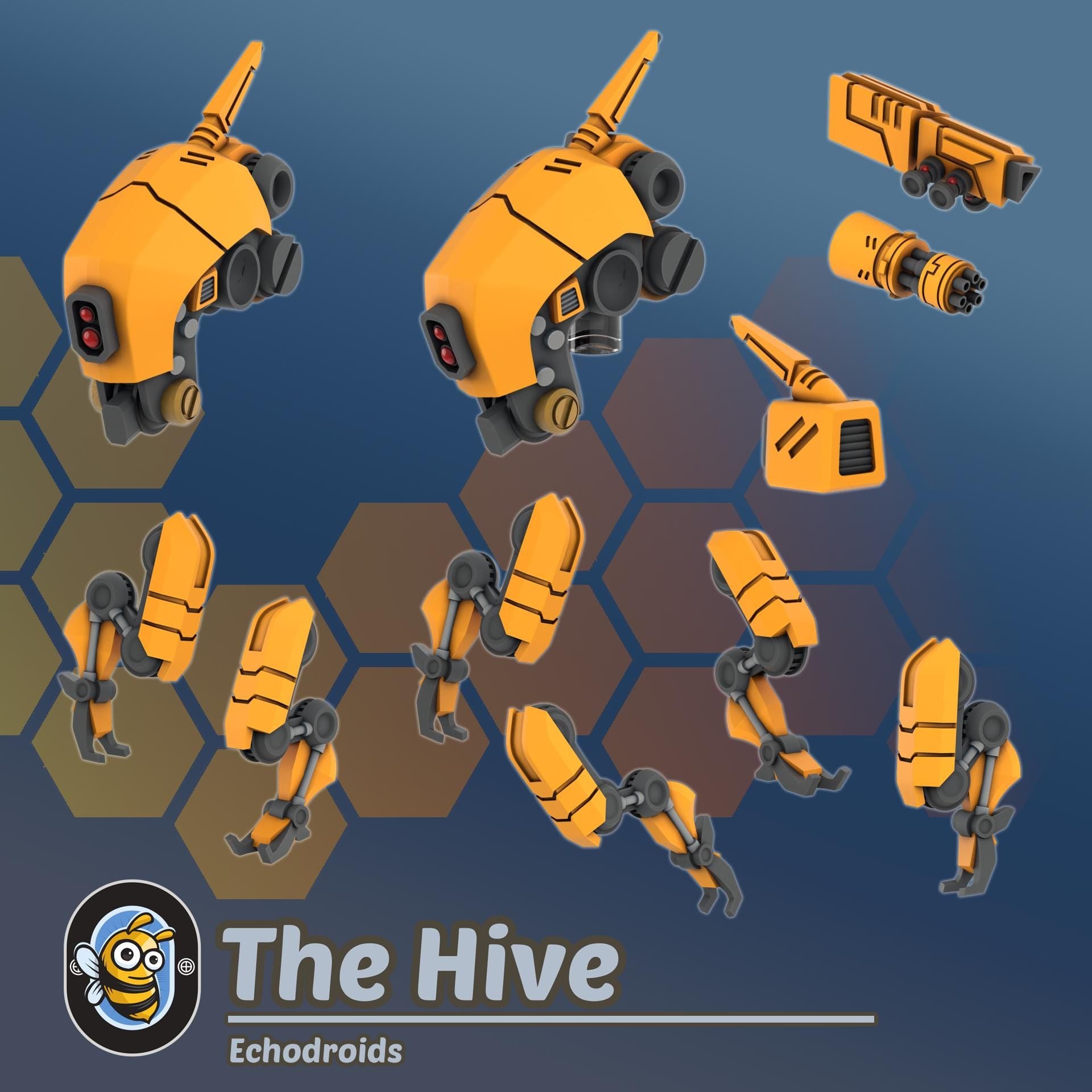 Echodroids | Hivemind minis | Tabletop game | Wargame | 3D Printed miniatures