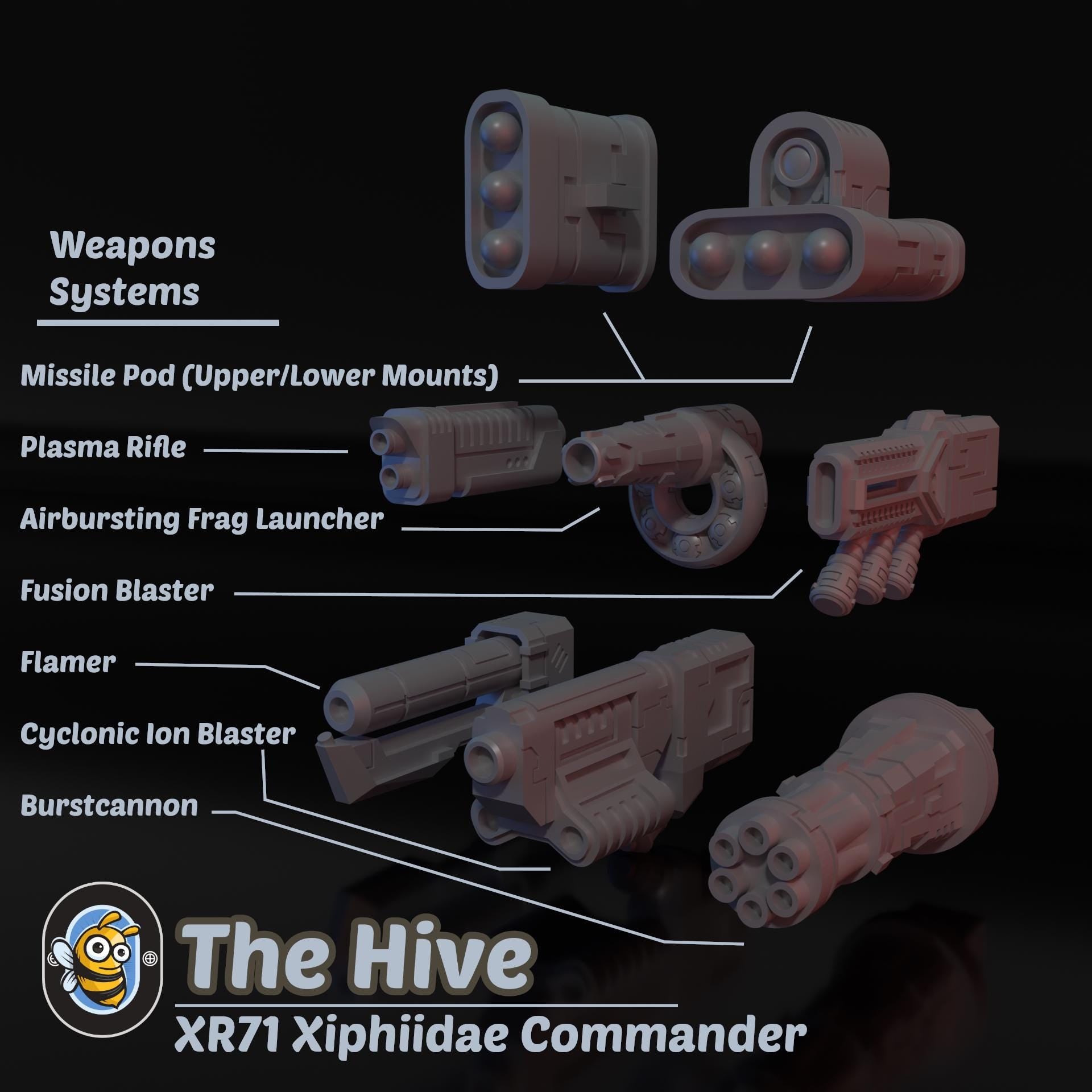 XR71 Xiphiidae Commander | Hivemind minis | Tabletop game | Wargame | 3D Printed miniatures