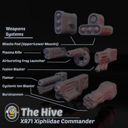XR71 Xiphiidae Commander | Hivemind minis | Tabletop game | Wargame | 3D Printed miniatures