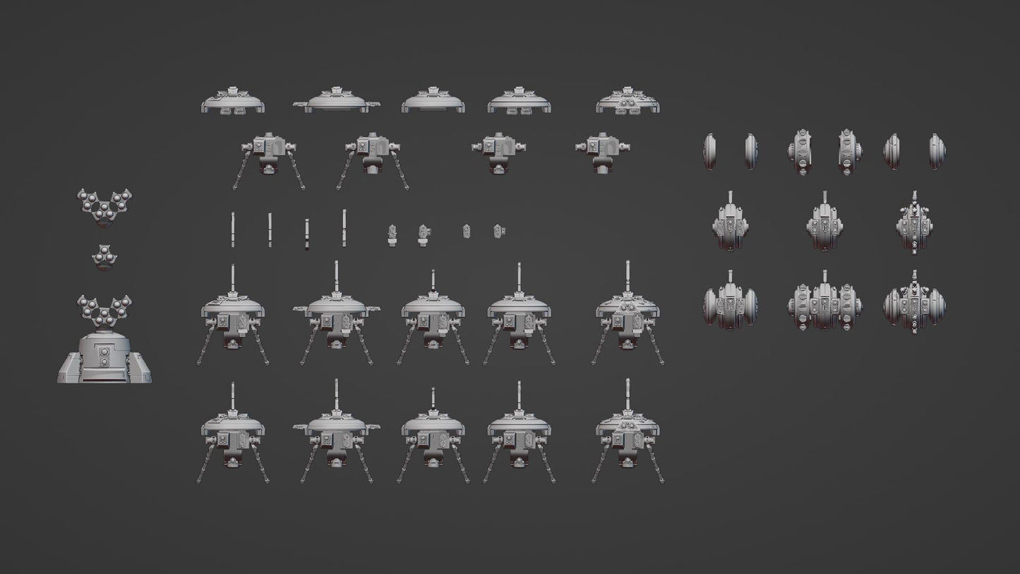 Y7-A Field Drones | Hivemind minis | Tabletop game | Wargame | 3D Printed miniatures