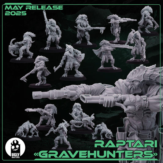 Raptari Gravehunters | Ugly mini | Tabletop game | Wargame | 3D Printed miniatures | One Page Rule compatible