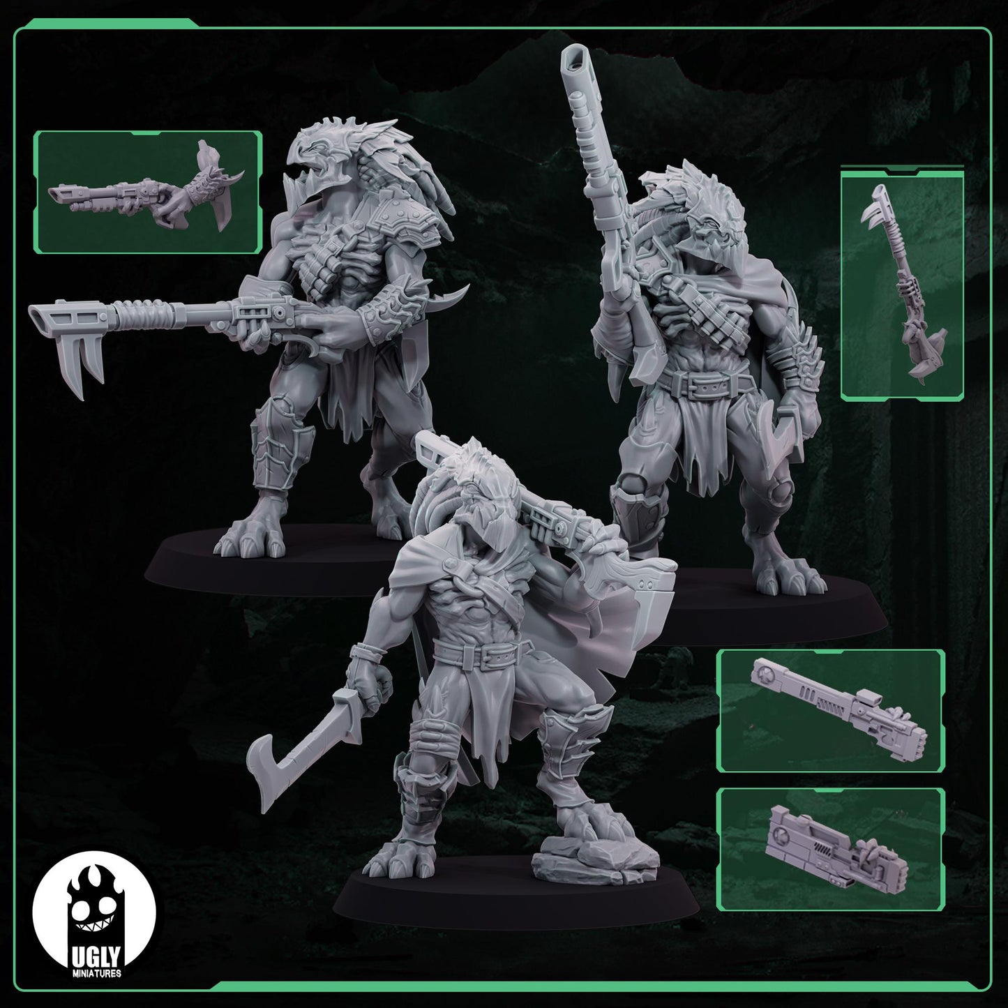 Raptari Gravehunters | Ugly mini | Tabletop game | Wargame | 3D Printed miniatures | One Page Rule compatible
