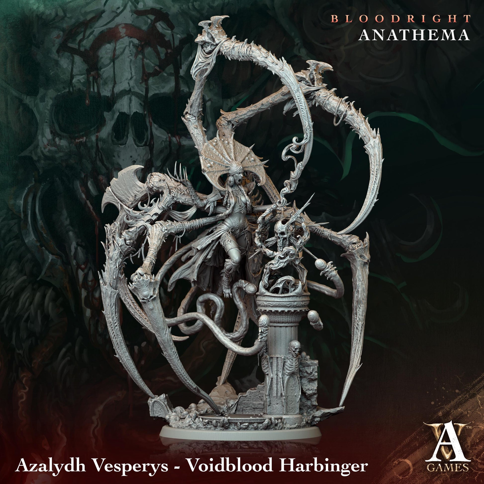 Archvillain Games : Azalydh Vesperys - Voidblood Harbinger | 3D printed | Tabletop | Dungeons and Dragons | RPG | dnd | collectable