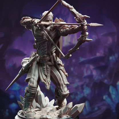 Drow Ranger of the Underdark - Indua'ne Viverik | 3D printed miniature | Tabletop Games | Dungeons and Dragons | Wargaming