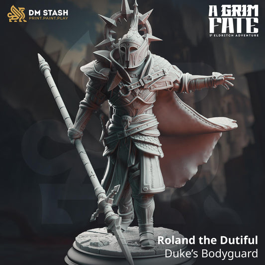 Male Human Knight - Roland | Painting | 3D printed | D&D | Dungeons and Dragons | Gift | RPG | Tabletop | Wargaming | 32mm | DM Stash