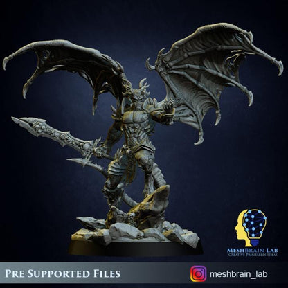Aamon the Demon lord of the Abyss for Wargaming - Tabletop game - 3D printed Miniature proxy - OPR compatible