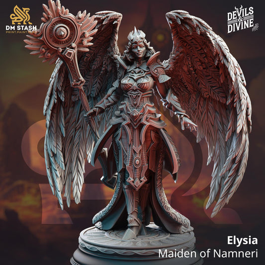 Aasimar Angelic Cleric - Elysia | 3D printed miniature | Tabletop Games | Dungeons and Dragons | Wargaming