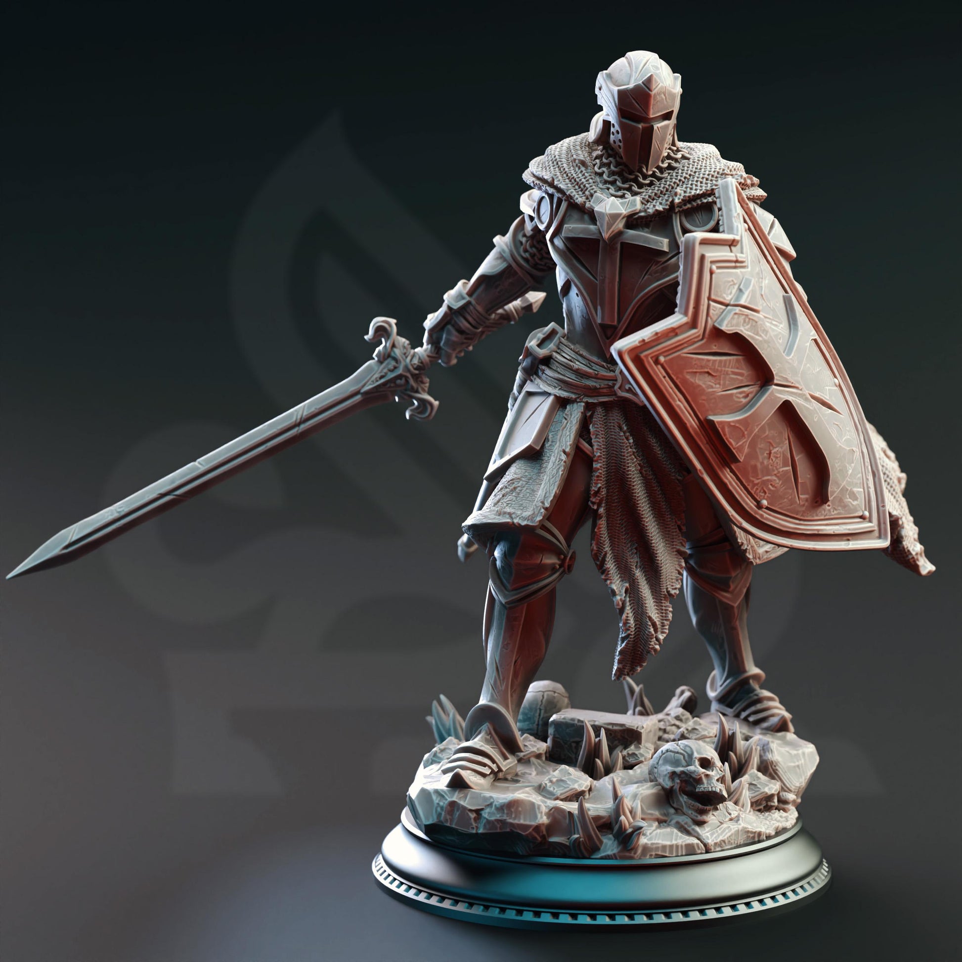 Cursed Paladin of Vengeance - Leopold the Undying | 3D printed miniature | Tabletop Games | Dungeons and Dragons | Wargaming