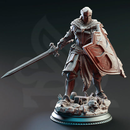 Cursed Paladin of Vengeance - Leopold the Undying | 3D printed miniature | Tabletop Games | Dungeons and Dragons | Wargaming