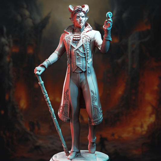 Tiefling Devil Dealer Xarvir | Painting | 3D printed miniature | Tabletop Games | Dungeons and Dragons | Wargaming