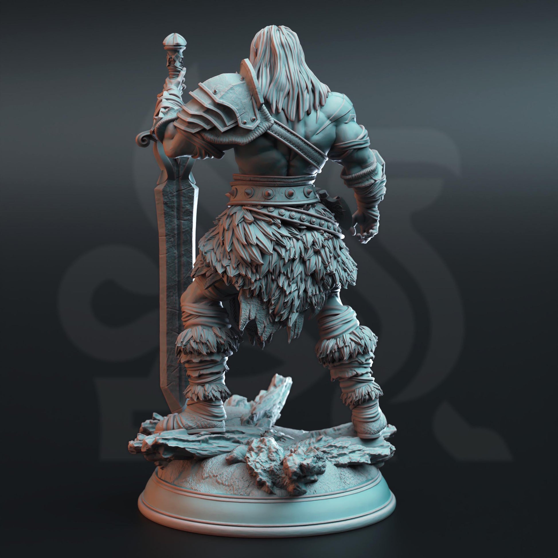Male Human Barbarian Oovur | Painting | 3D printed | D&D | Dungeons and Dragons | Gift | RPG | Tabletop | Wargaming | 32mm | DM Stash