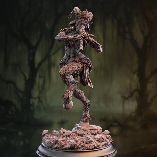 Faun Bard Enchantress - Sylvia of the Fringe | 3D printed miniature | Tabletop Games | Dungeons and Dragons | Wargaming