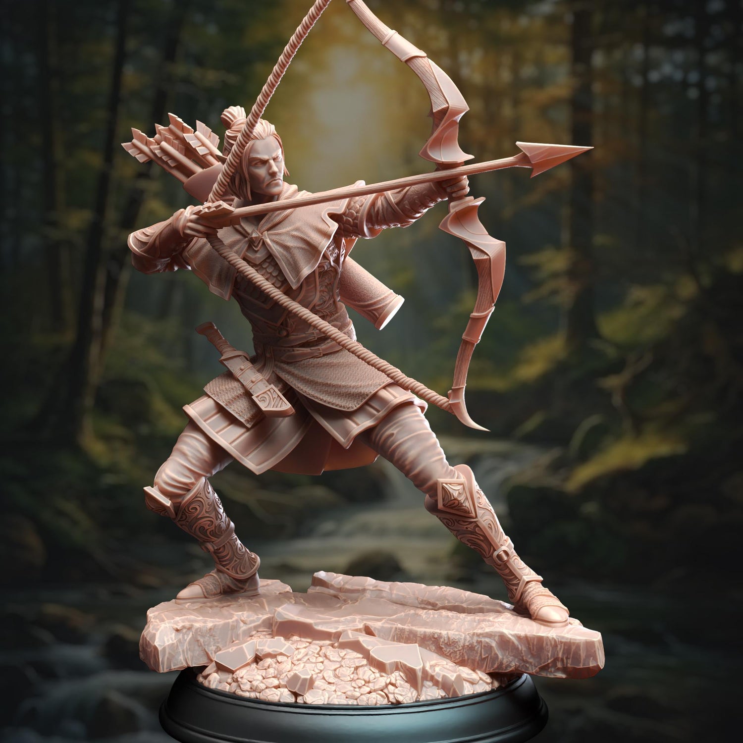 Elves Ranger - Ervion ro Estel | Painting | 3D printed | D&D | Dungeons and Dragons Gift | RPG | Tabletop | Wargaming | 32mm | DM Stash