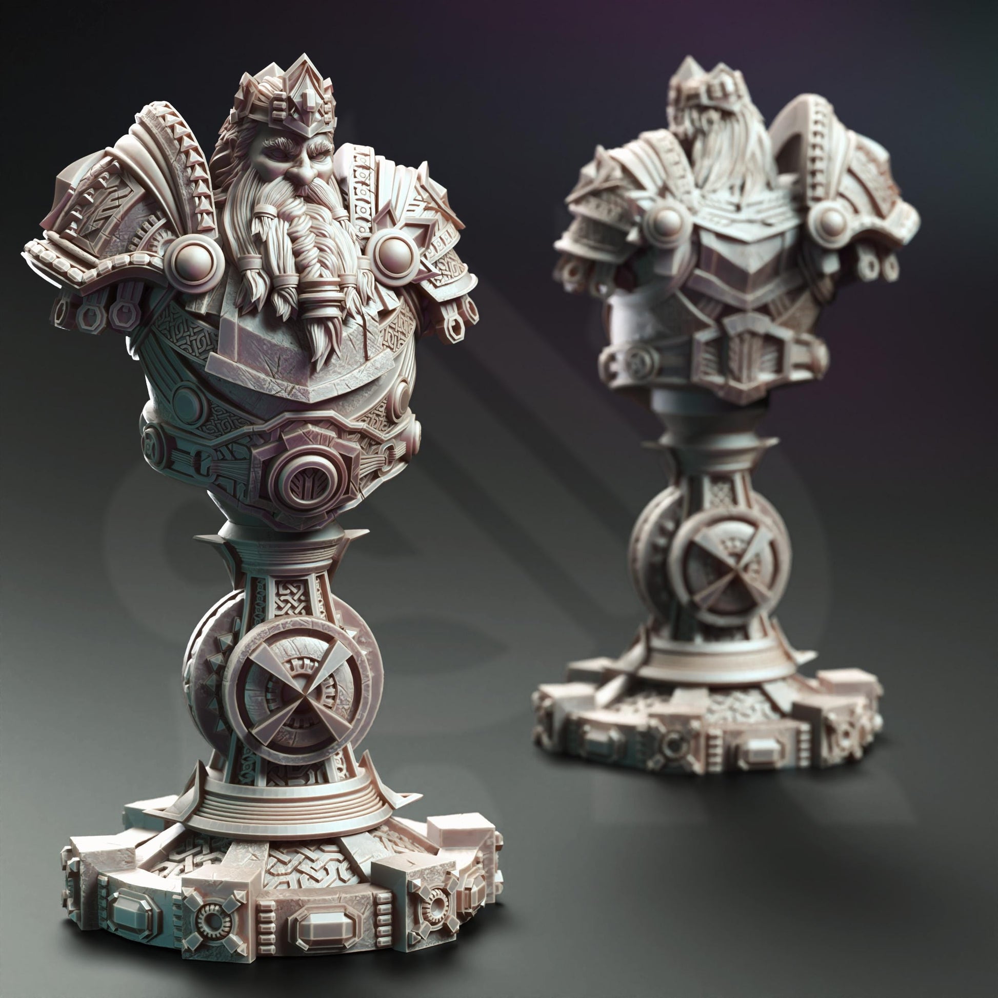 BUST Dwarven General - Gordrain Stonehand | 3D printed miniature | Tabletop Games | Dungeons and Dragons | Wargaming