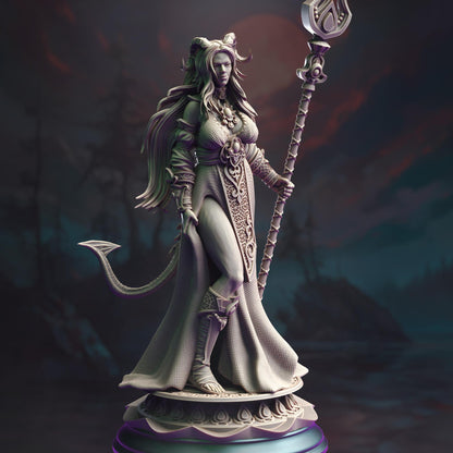 Tiefling Moon Cleric - Tharia Moonshadow | DM Stash | D&D | Dungeons Dragons | Pathfinder | Wargaming | TTRPG