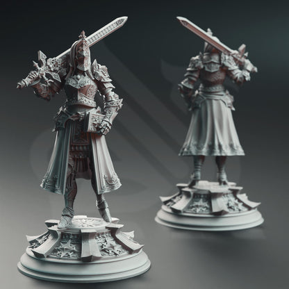 Male Human Knight - Johanna Saffron | Painting | 3D printed | D&D | Dungeons and Dragons | Gift | RPG | Tabletop | Wargaming | 32mm