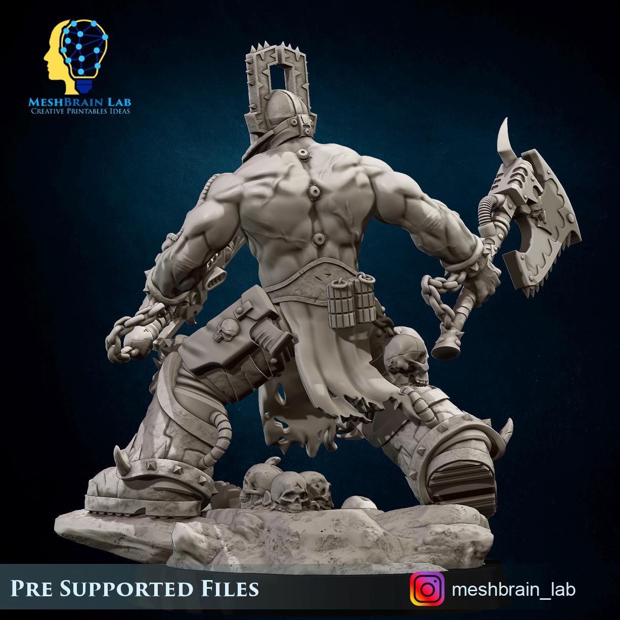 Chaos Berzerker Champion | Wargaming | Tabletop | 3D printed miniature | OPR compatible