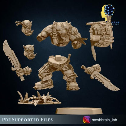 Ork Commando Slayer | Wargaming | Tabletop | 3D printed miniature | OPR compatible