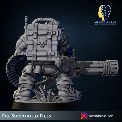 Ork Commando With Minigun | Wargaming | Tabletop | 3D printed miniature | OPR compatible