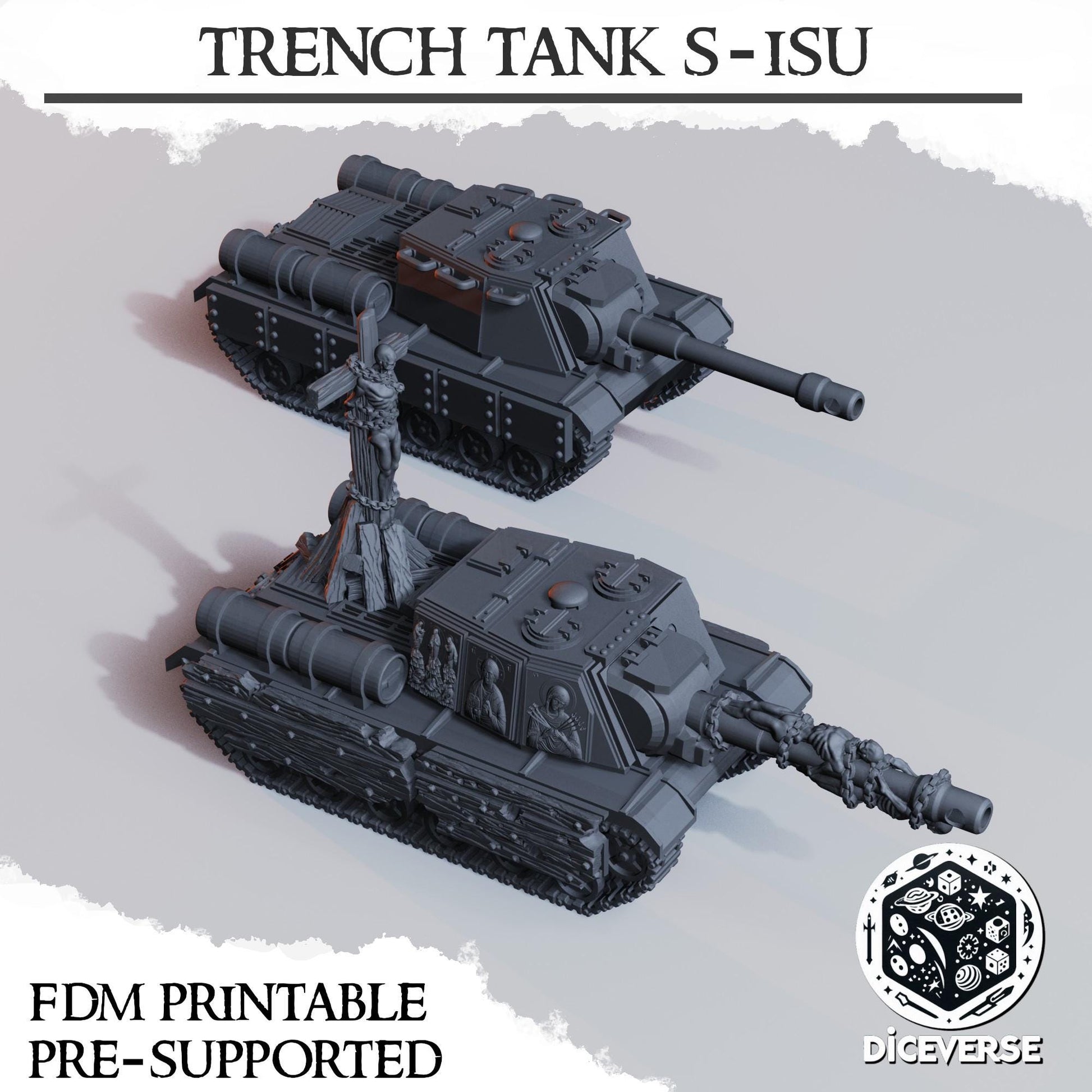 Trench Tank : S-ISU | Wargaming | Tabletop | 3D printed miniature | Trench Crusade compatible |" Pilgrim