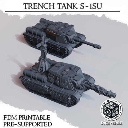 Trench Tank : S-ISU | Wargaming | Tabletop | 3D printed miniature | Trench Crusade compatible |" Pilgrim