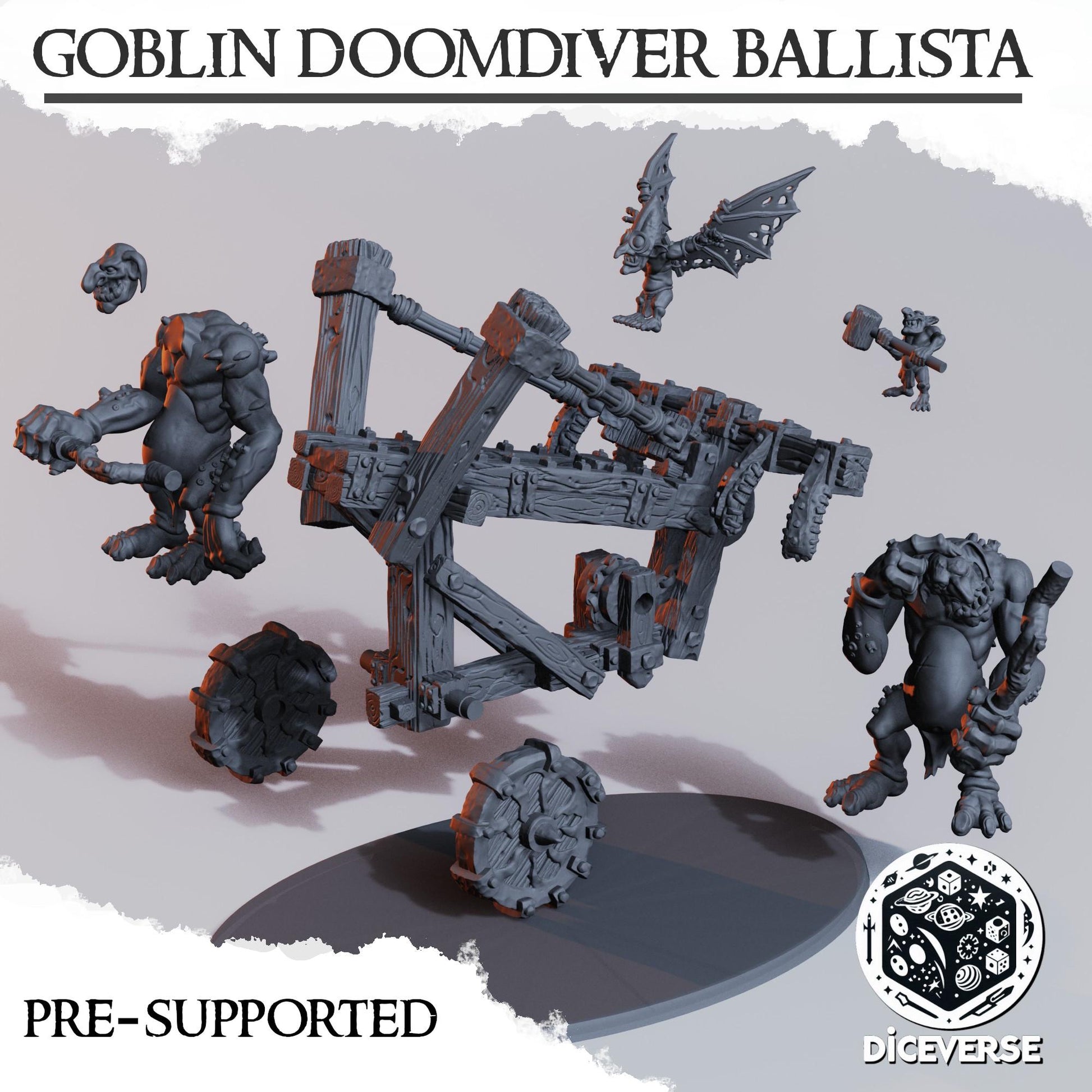 Goblin Doom Diver Ballista | Wargaming | Tabletop | 3D printed miniature | Trench Crusade compatible |" Pilgrim