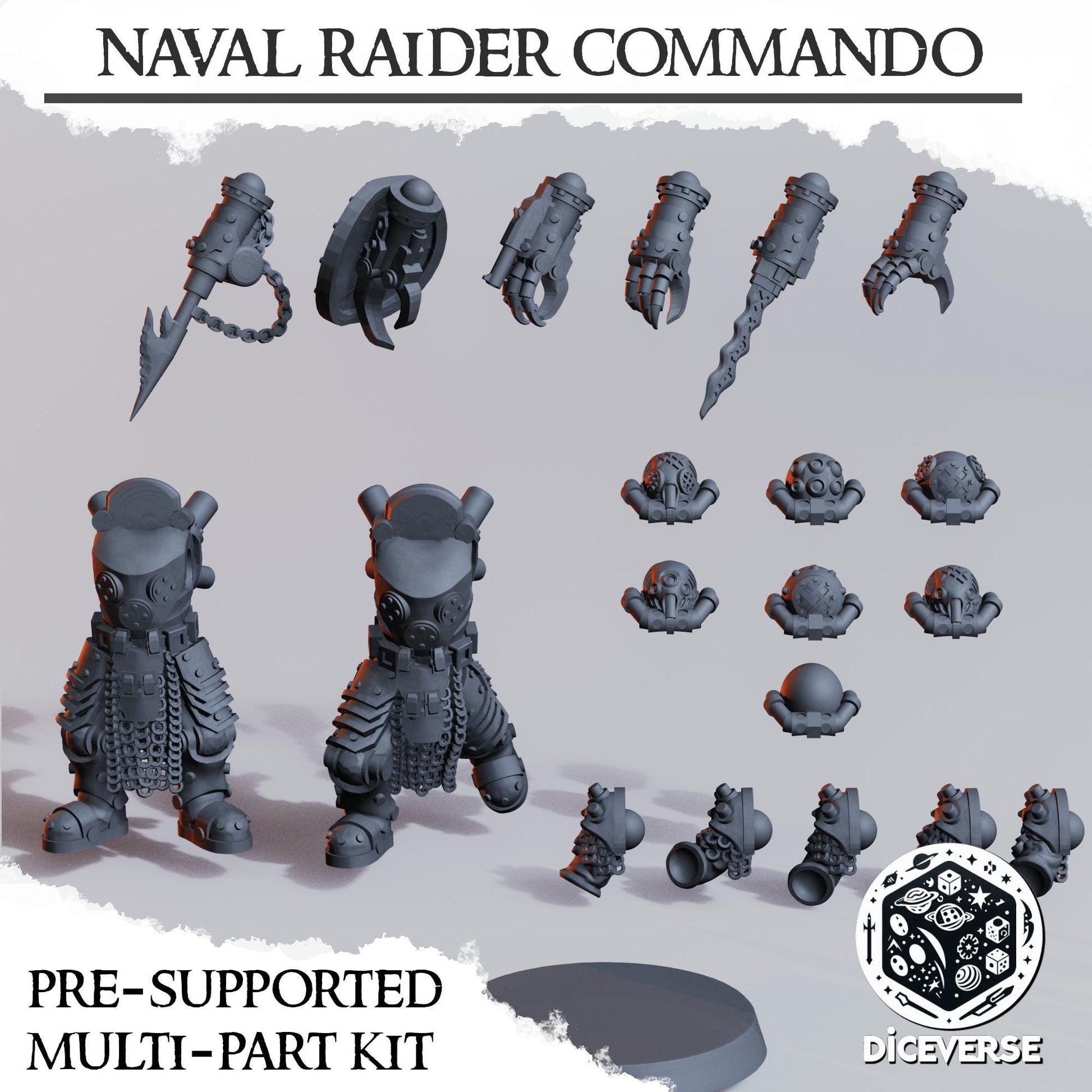 Heretic Naval Raider (Death) Commando | Wargaming | Tabletop | 3D printed miniature | Trench Crusade compatible |" Pilgrim