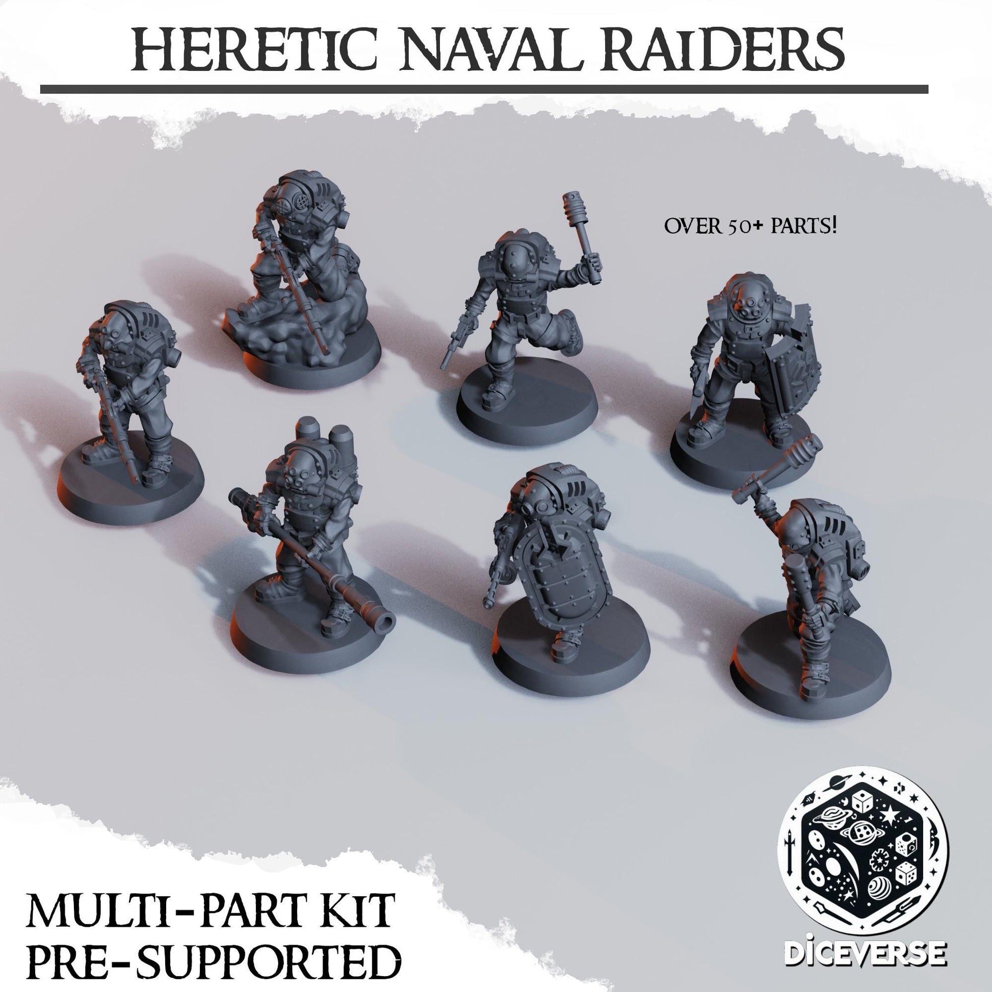 Heretic Naval Raiders | Wargaming | Tabletop | 3D printed miniature | Trench Crusade compatible |" Pilgrim